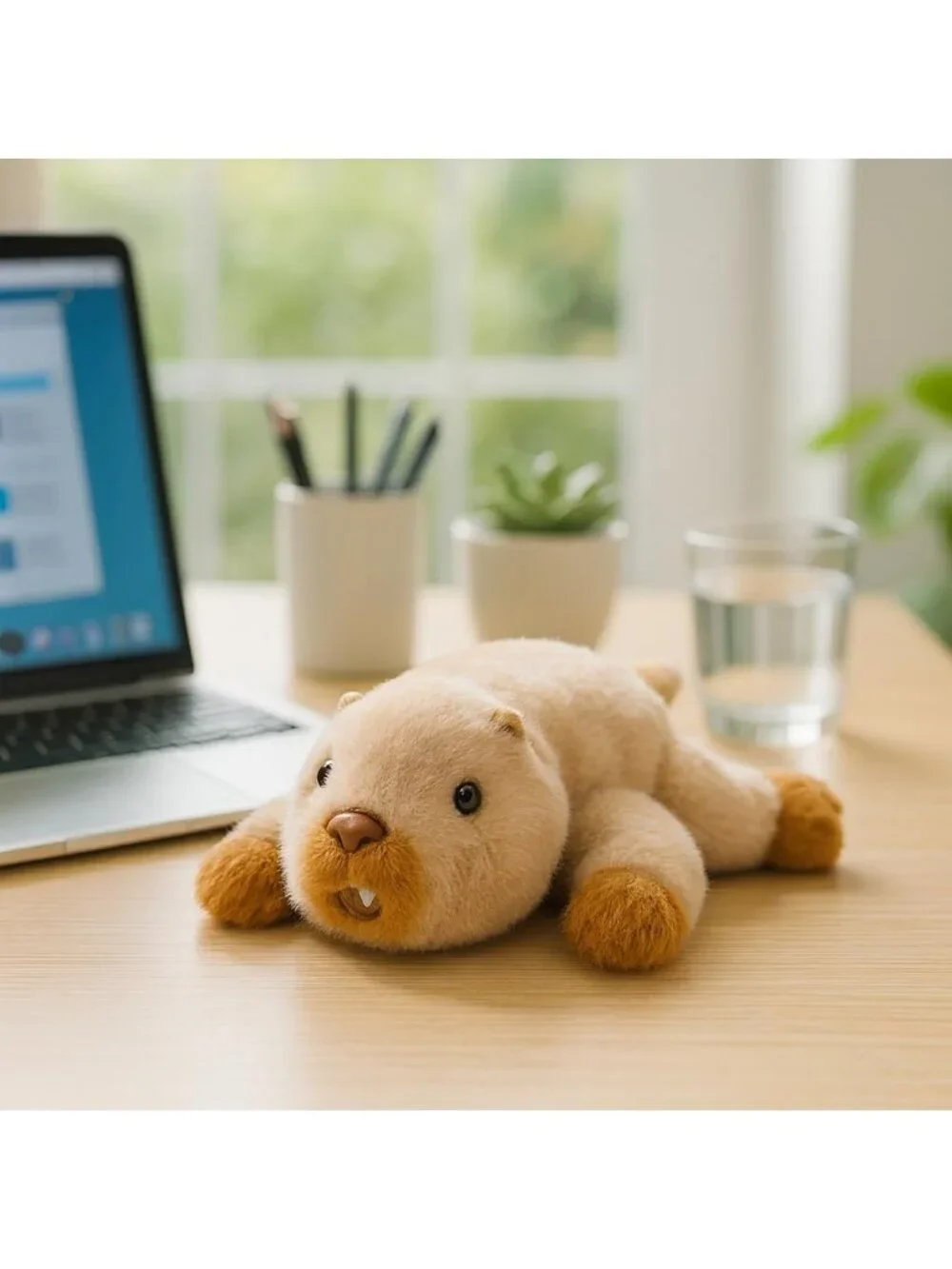 Beaver Plush Stuffed Animal Cute Soft Pocket Size Toy Gift for Kids Girls